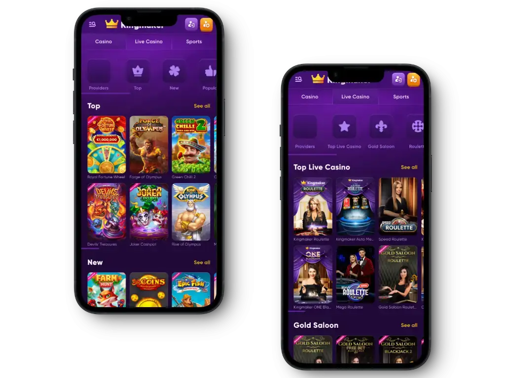 Kingmaker online slot games